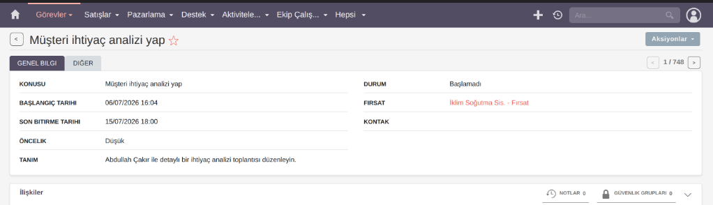 SuiteCRM Görev ve İş Akışı Yönetimi